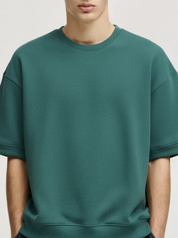 Highlander Men Teal Round Neck Pullover Sweatshirt