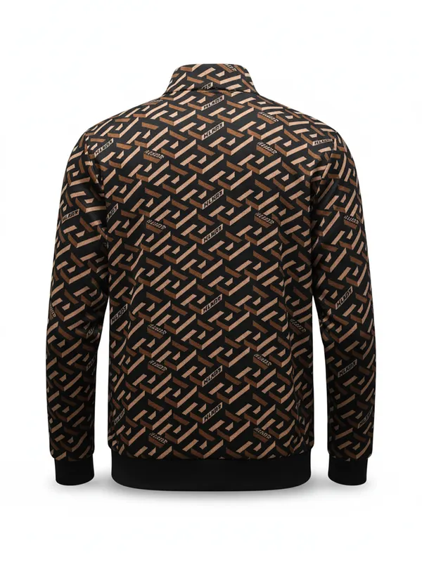 Highlander Men Brown High Neck Pullover Sweatshirt