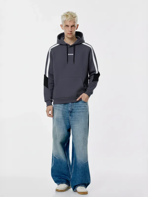 Highlander Men Blue Hooded Pullover Sweatshirt