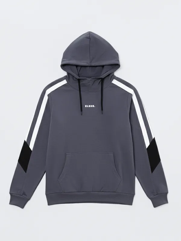 Highlander Men Blue Hooded Pullover Sweatshirt