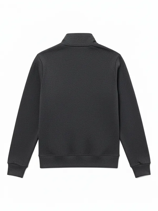 Highlander Men Grey Shirt Collar Front-Open Sweatshirt