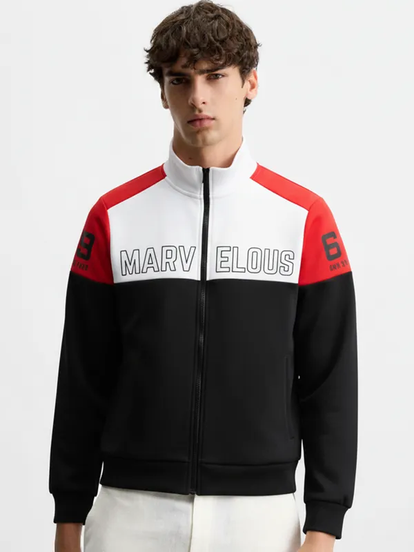 Highlander Men Multi High Neck Front-Open Sweatshirt