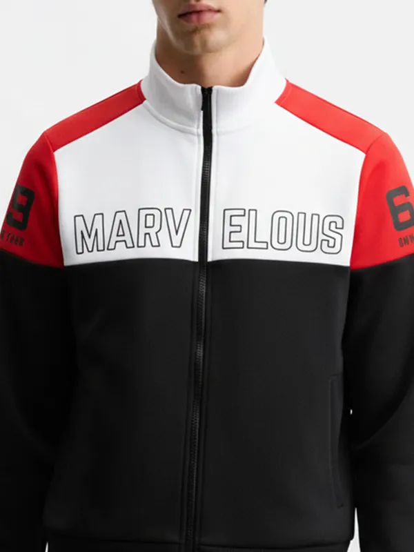 Highlander Men Multi High Neck Front-Open Sweatshirt