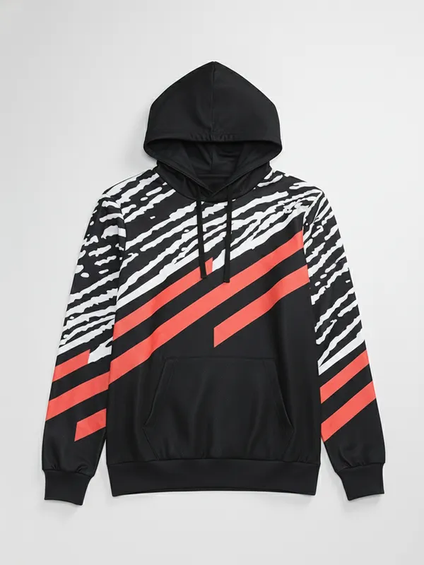 Highlander Men Black Hooded Pullover Sweatshirt