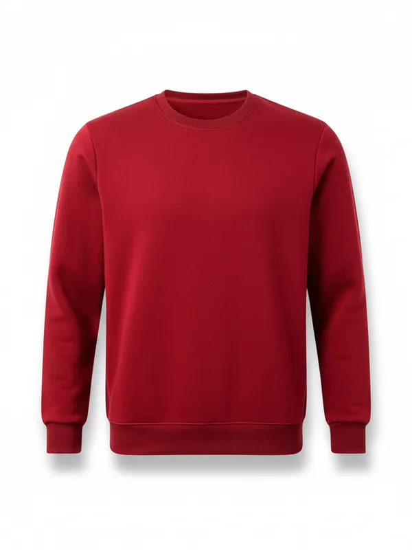 Highlander Men Maroon Round Neck Pullover Sweatshirt