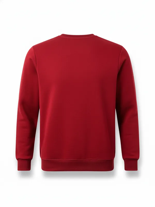 Highlander Men Maroon Round Neck Pullover Sweatshirt