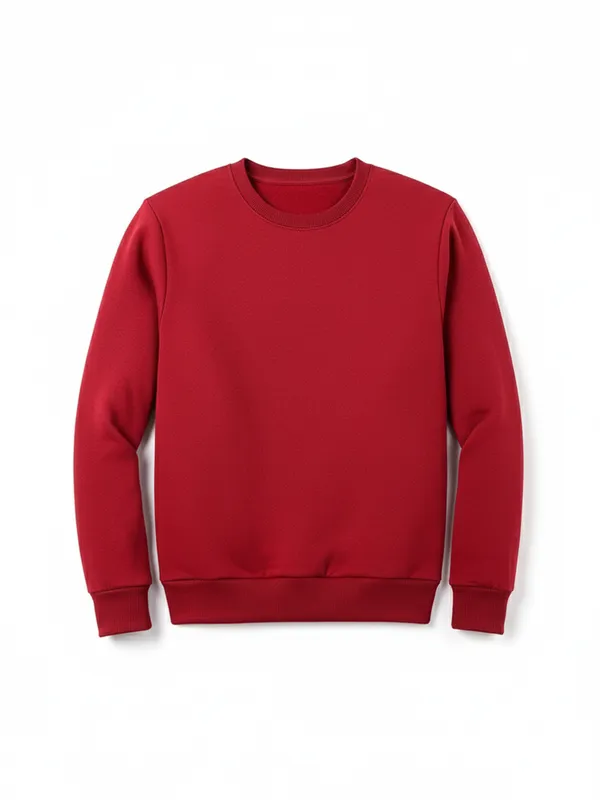 Highlander Men Maroon Round Neck Pullover Sweatshirt