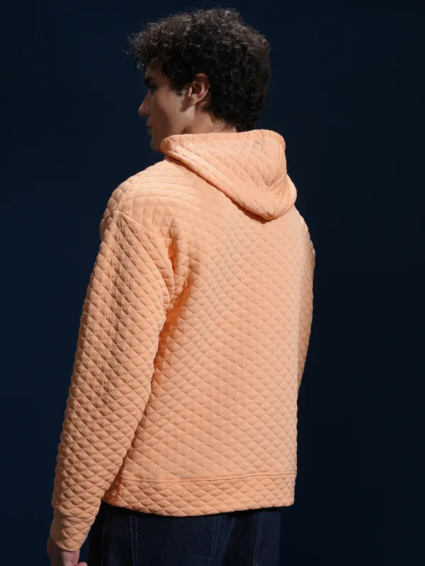 Highlander Men Peach Hood Pullover Sweatshirt