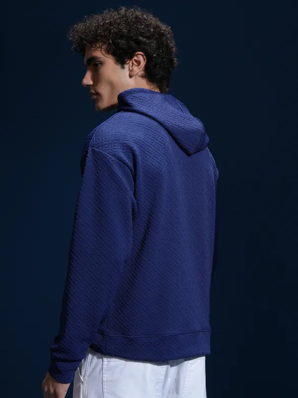 Men Self Design Sweatshirt