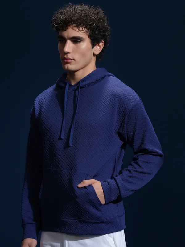 Men Self Design Sweatshirt