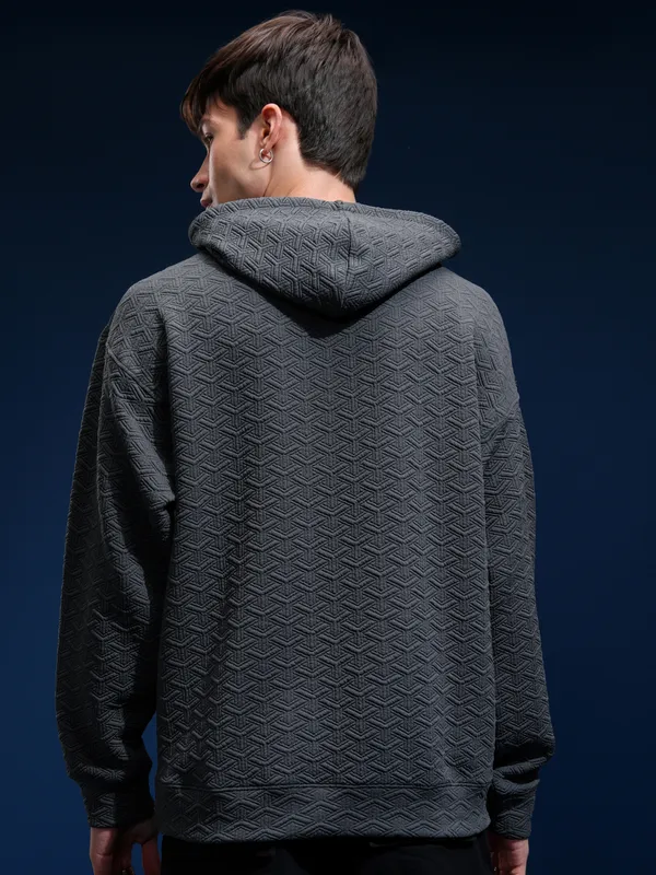 Highlander Men Grey Hood Pullover Sweatshirt
