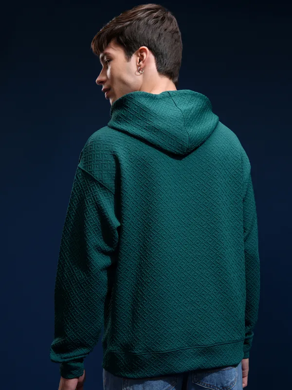 Highlander Men Green Hood Pullover Sweatshirt