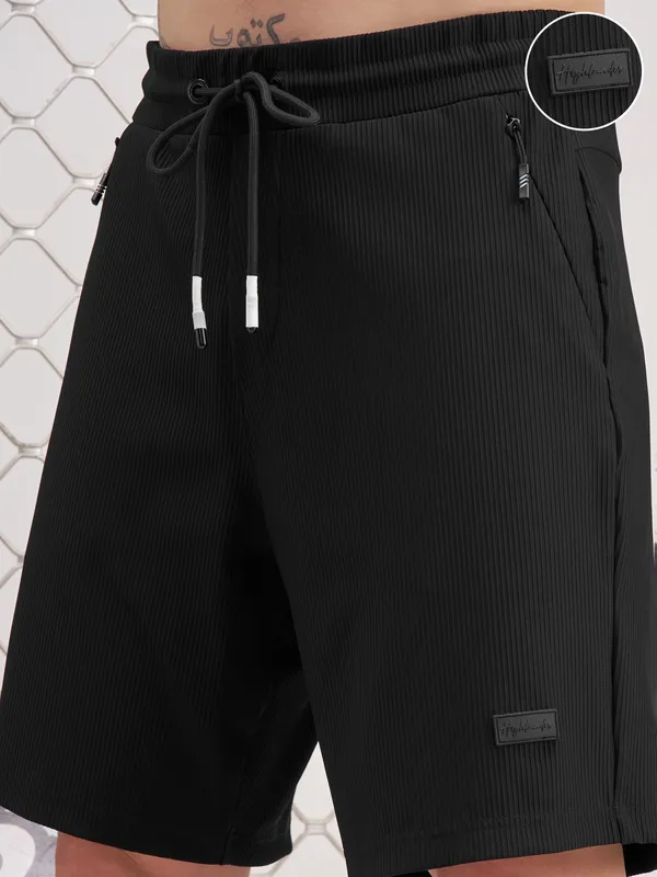 Highlander Men Black Regular Fit Shorts
