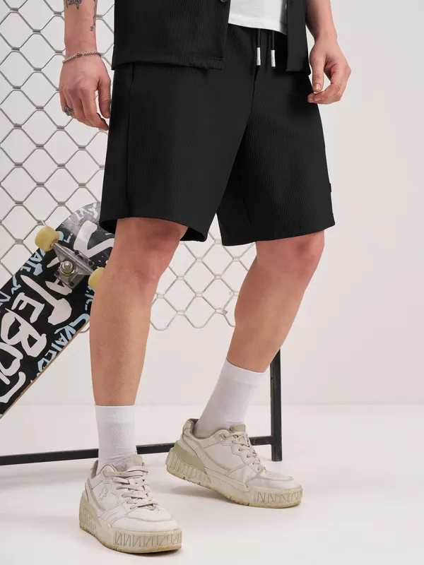 Highlander Men Black Regular Fit Shorts