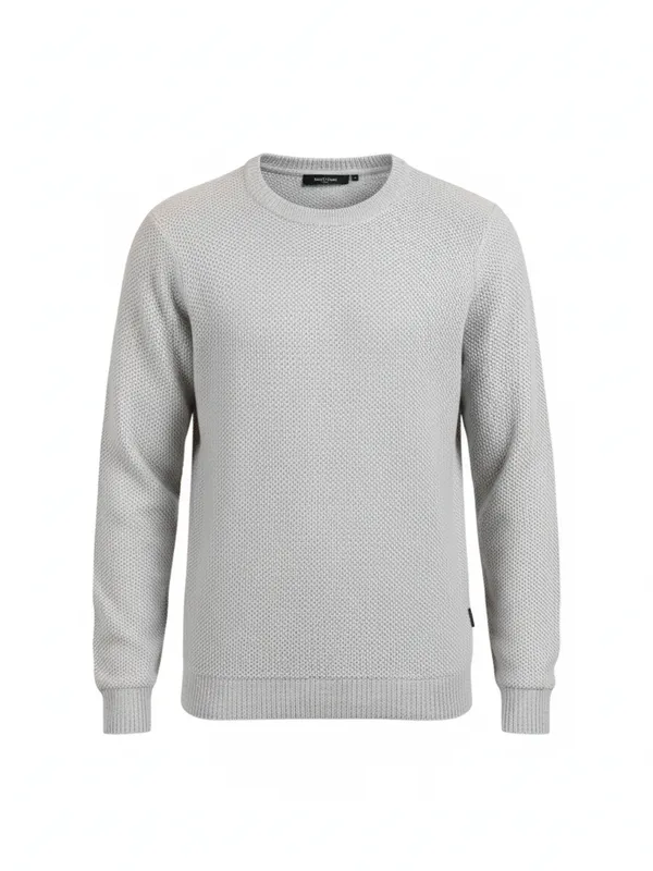 Highlander Men Grey Round Neck Pullover Sweater