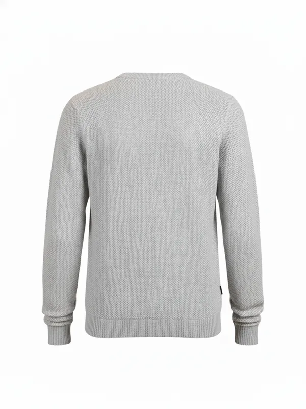 Highlander Men Grey Round Neck Pullover Sweater