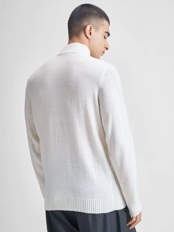 Men Self Design Sweater