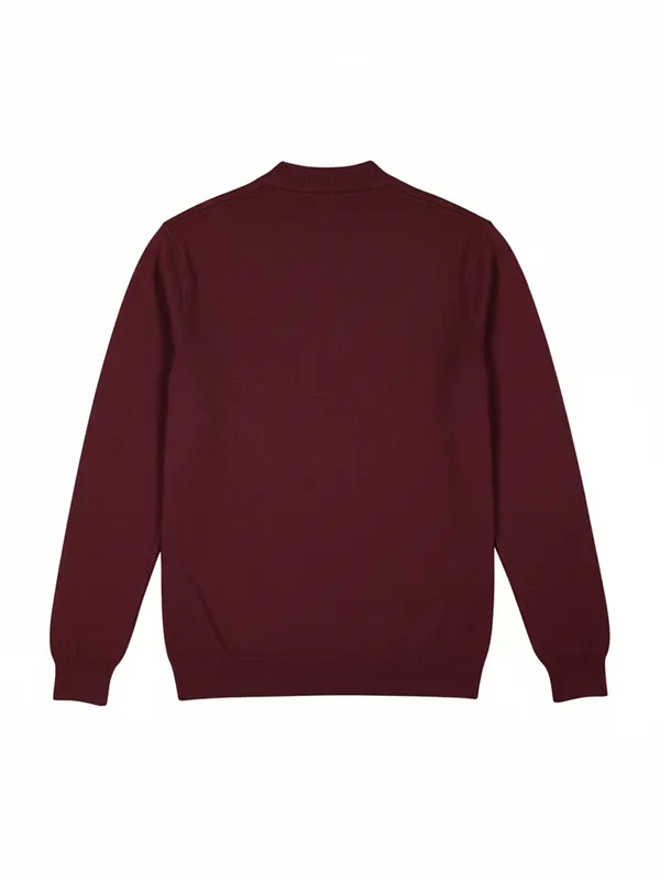 Highlander Men Red Round Neck Pullover Sweater