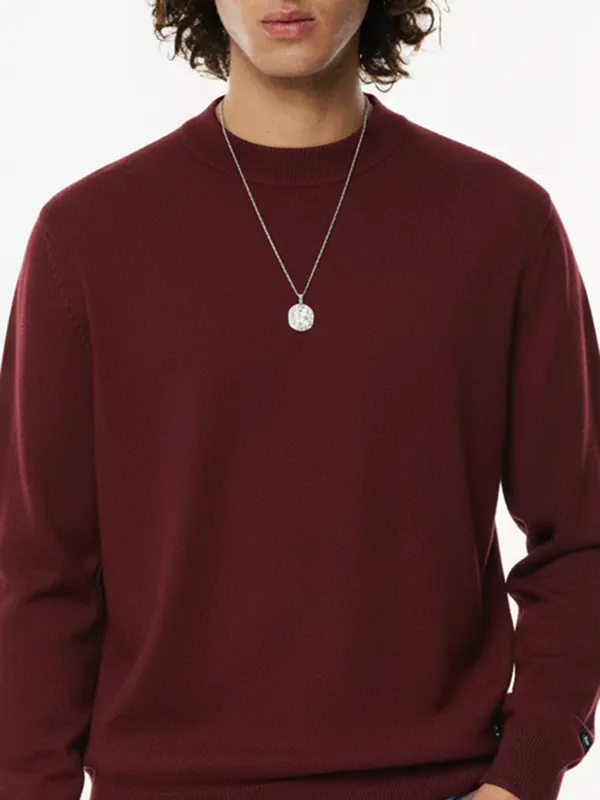 Highlander Men Red Round Neck Pullover Sweater