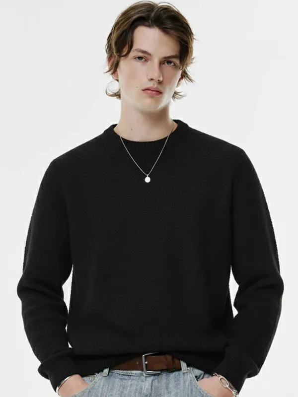 Highlander Men Grey Round Neck Pullover Sweater