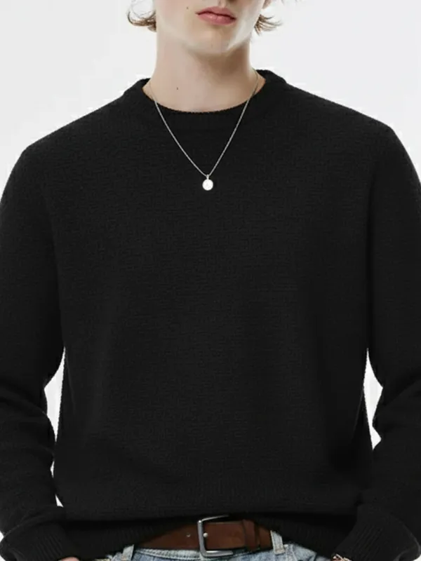 Highlander Men Grey Round Neck Pullover Sweater