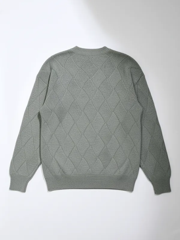 Highlander Men Grey Round Neck Pullover Sweater