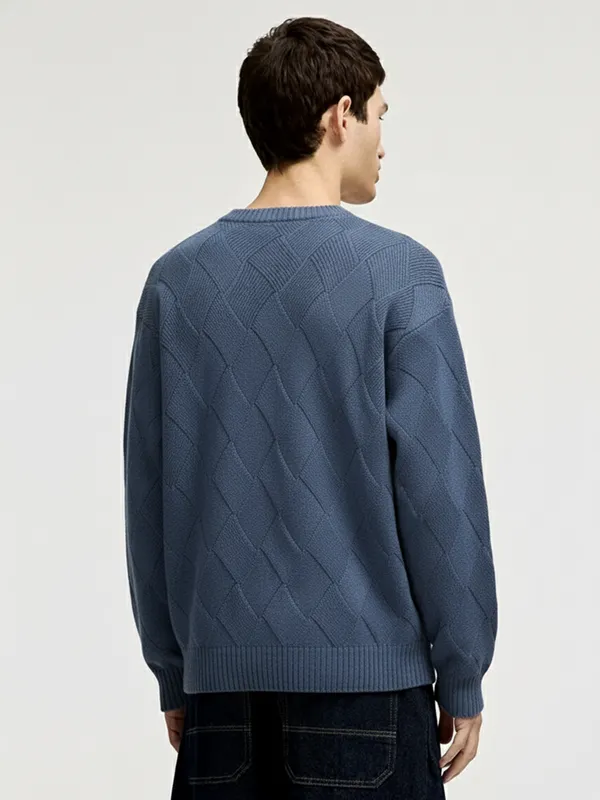 Highlander Men Grey Round Neck Pullover Sweater