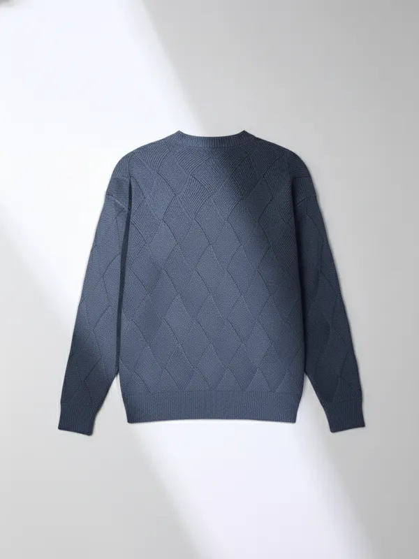 Highlander Men Grey Round Neck Pullover Sweater