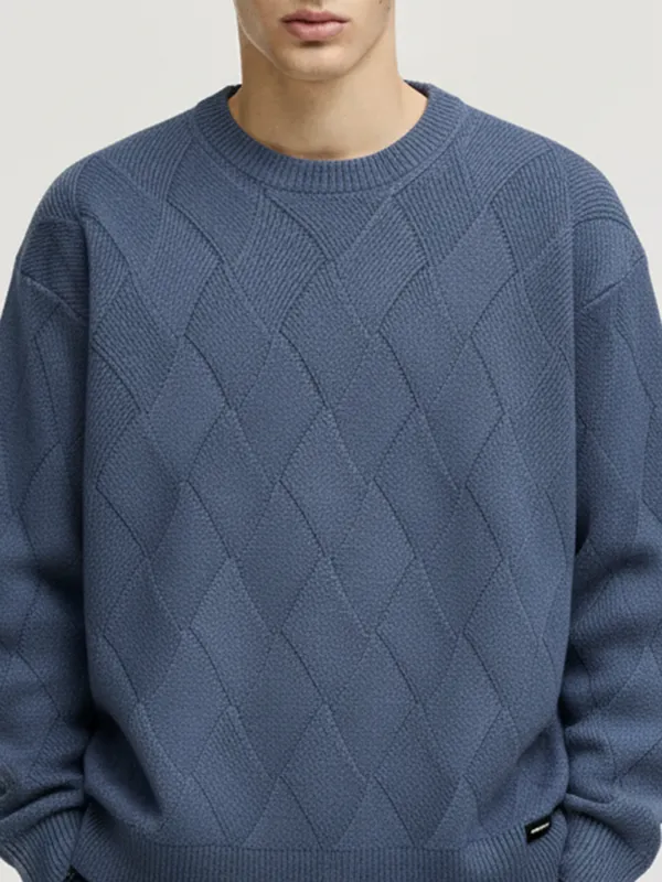 Highlander Men Grey Round Neck Pullover Sweater