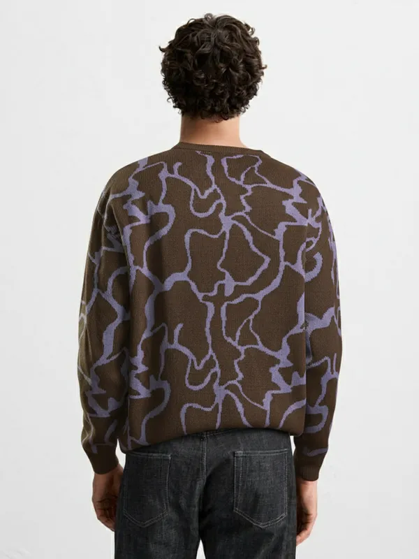 Highlander Men Purple Round Neck Pullover Sweater