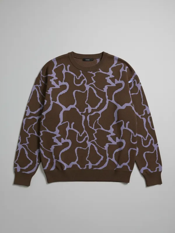 Highlander Men Purple Round Neck Pullover Sweater