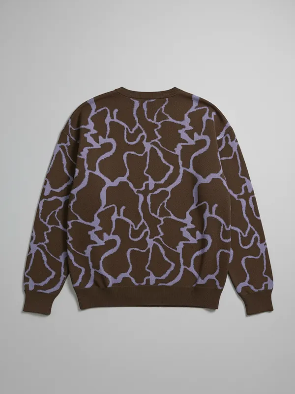 Highlander Men Purple Round Neck Pullover Sweater