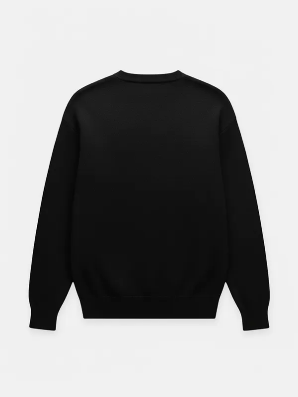 Highlander Men Black Round Neck Pullover Sweater