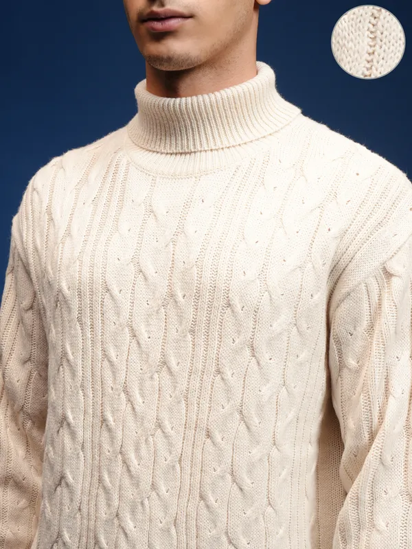 Men Self Design Sweater