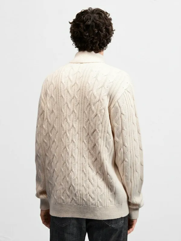 Men Self Design Sweater