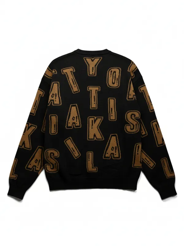 Highlander Men Black Round Neck Pullover Sweater