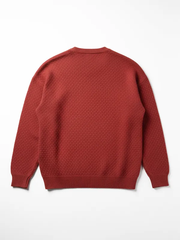 Highlander Men Red Round Neck Pullover Sweater