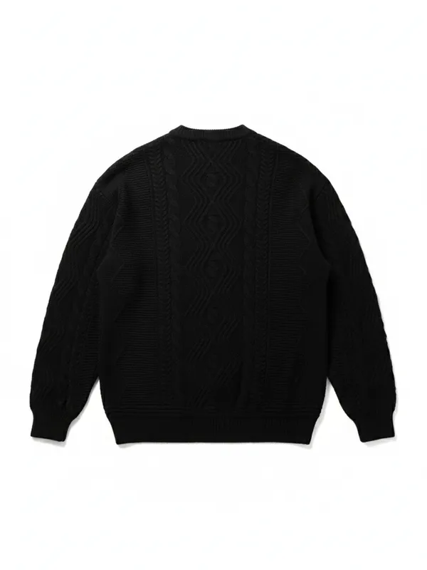 Highlander Men Black Round Neck Pullover Sweater