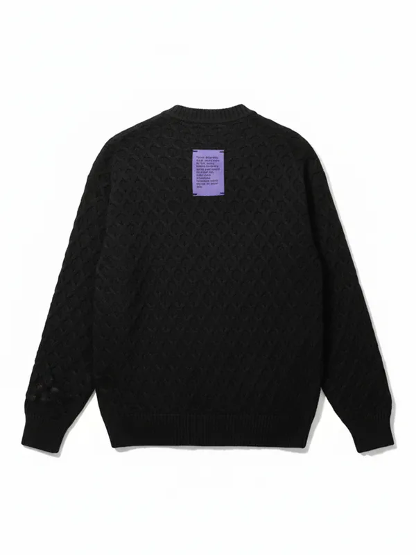 Highlander Men Black Round Neck Pullover Sweater