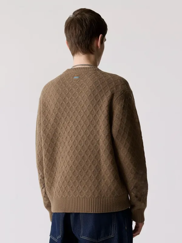 Highlander Men Brown Round Neck Pullover Sweater