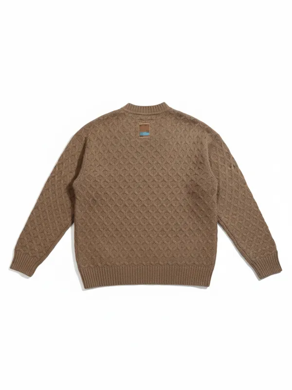 Highlander Men Brown Round Neck Pullover Sweater