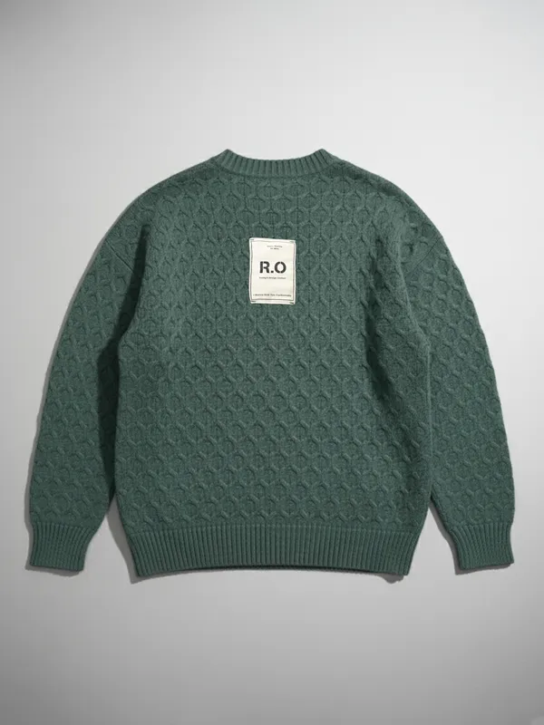 Highlander Men Green Round Neck Pullover Sweater