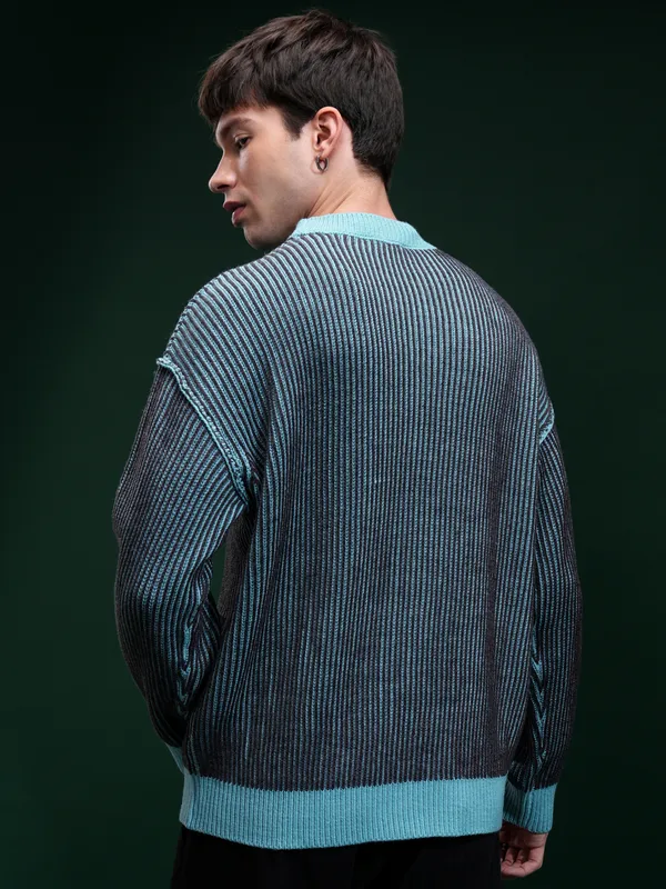 Highlander Men Charcoal Round Neck Pullover Sweater