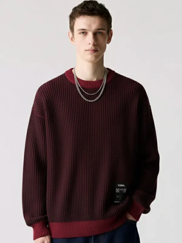 Highlander Men Black Round Neck Pullover Sweater