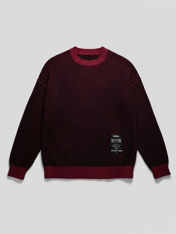 Highlander Men Black Round Neck Pullover Sweater