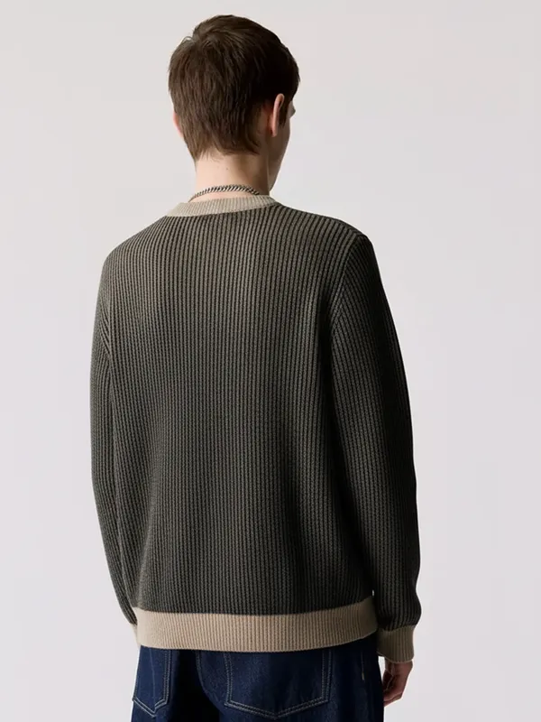 Highlander Men Black Round Neck Pullover Sweater