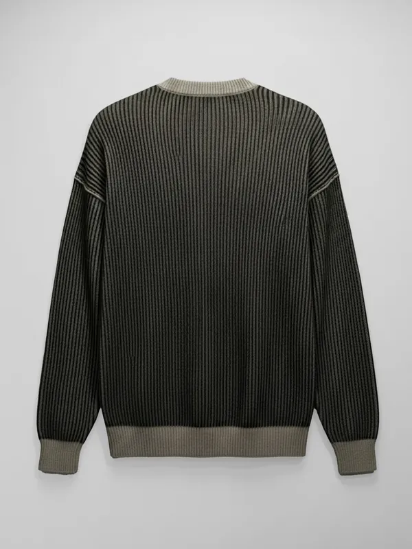 Highlander Men Black Round Neck Pullover Sweater