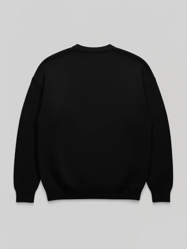 Highlander Men Black Round Neck Pullover Sweater