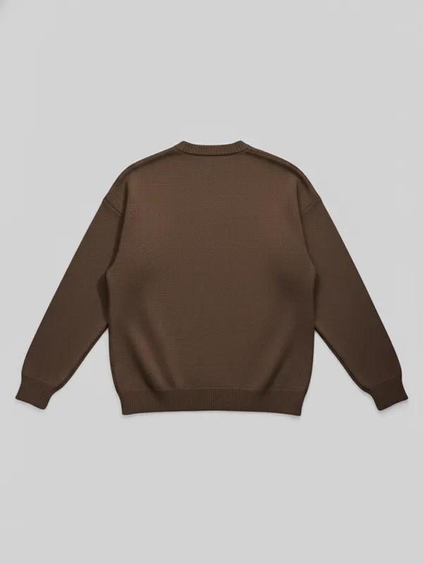 Highlander Men Brown Round Neck Pullover Sweater