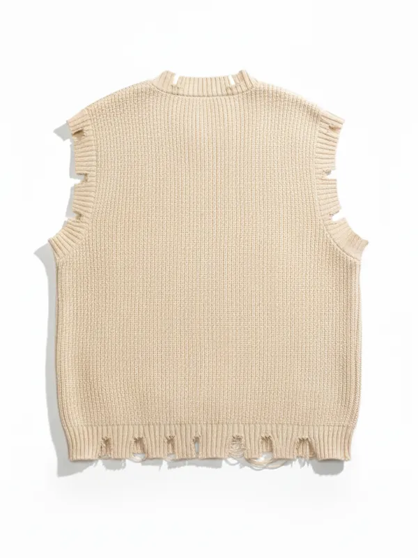 Highlander Men White V-Neck Sweater Vest Sweater